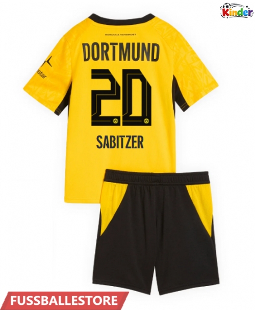 Günstige Borussia Dortmund Marcel Sabitzer #20 Heimtrikotsatz Kinder 2026-27 Kurzarm (+ Kurze Hosen)